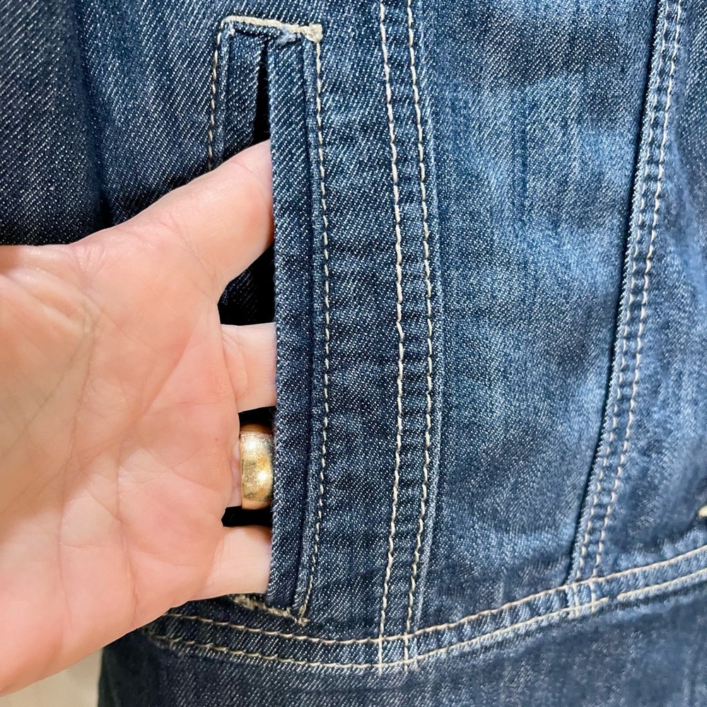 Dressbarn Dark Wash Blue Jean Jacket with Stretch Size XL - Picture 4 of 9